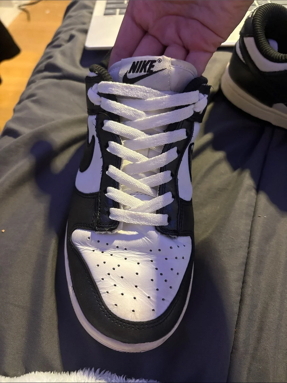 Nike Black and White Athletic Sneakers with QR Tag